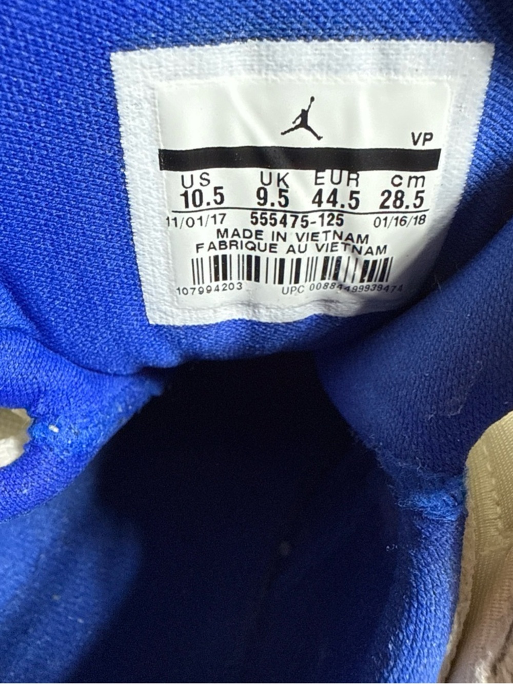 Nike Air Jordan Fight Club 91 555475-125 Men’s White/Blue Basketball Sneakers. - Picture 14 of 16